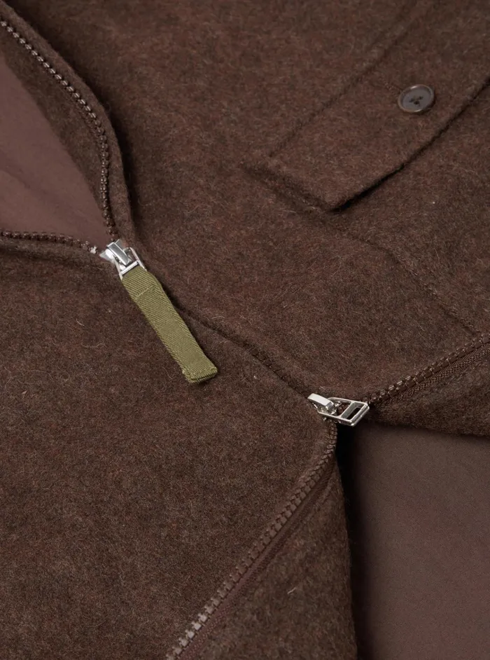 Jackets Men Universal Works Universal Works Gower Jacket In Brown Melange Melton