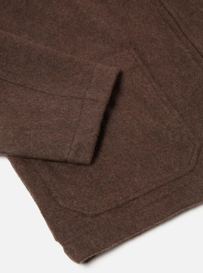 Jackets Men Universal Works Universal Works Gower Jacket In Brown Melange Melton