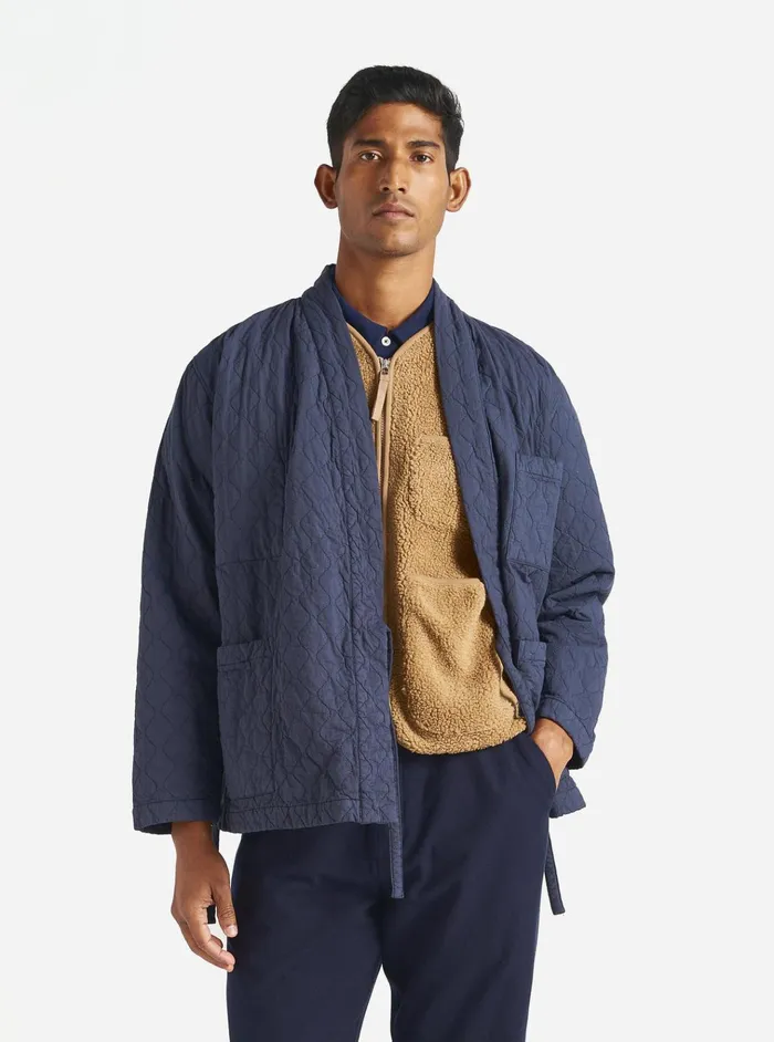 Jackets Men Universal Works Universal Works Kyoto Work Jacket In Dark Navy Quilt Cotton