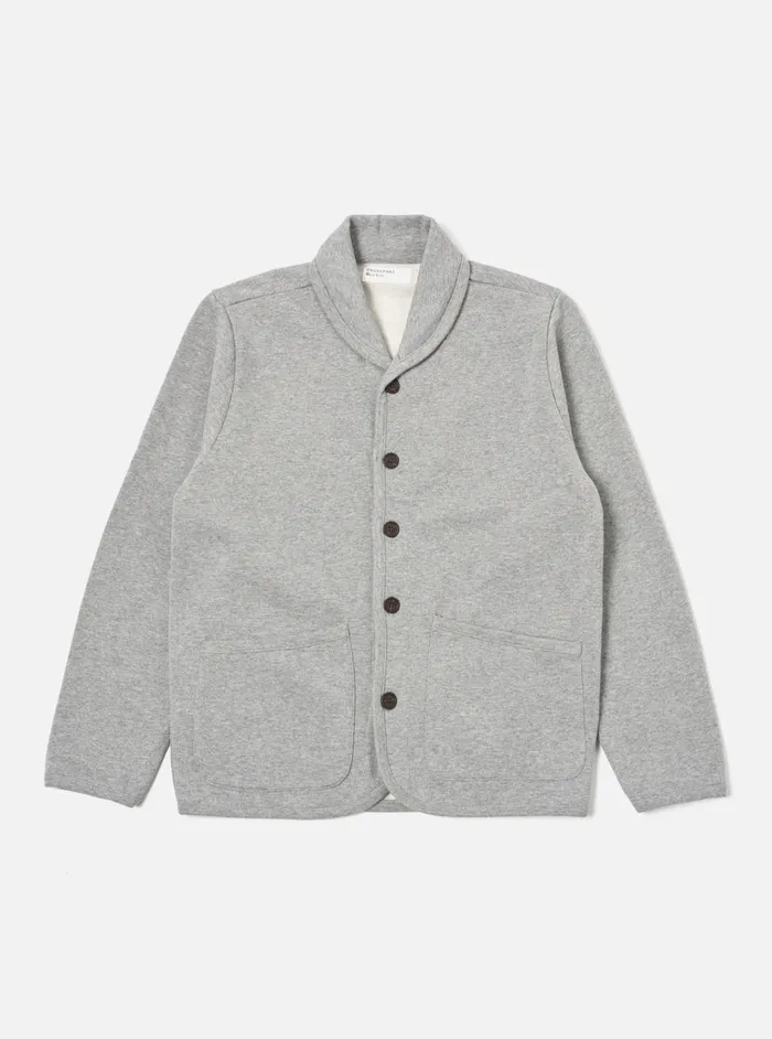 Jackets Men Universal Works Universal Works Lancaster Jacket In Grey Marl Recycled Cotton Blend Jersey