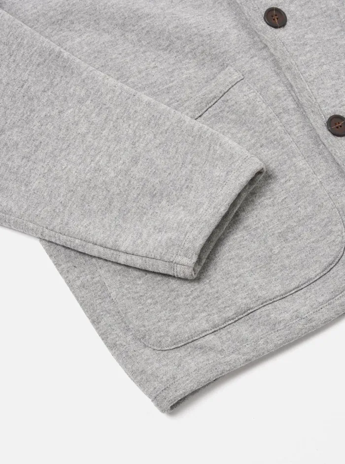 Jackets Men Universal Works Universal Works Lancaster Jacket In Grey Marl Recycled Cotton Blend Jersey