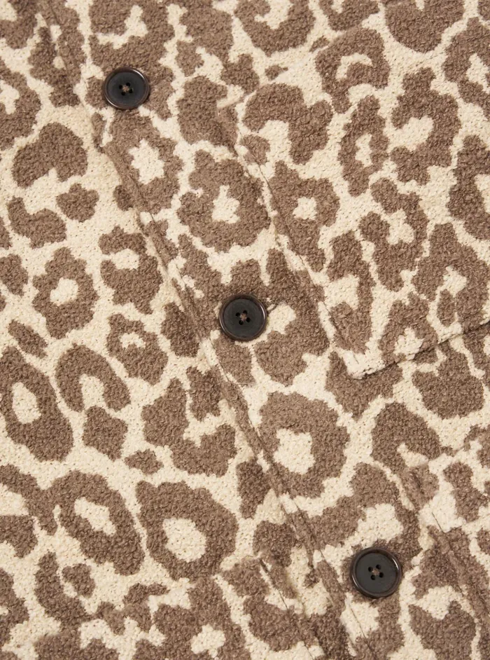 Jackets Men Universal Works Universal Works Simple Bakers Jacket In Natural Crazy Leopard