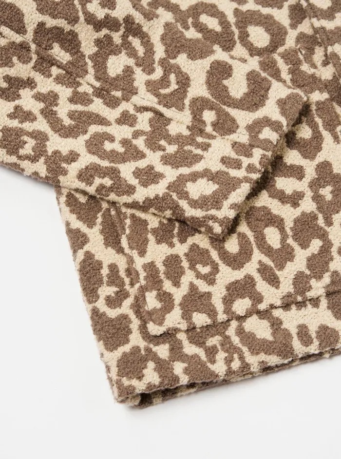 Jackets Men Universal Works Universal Works Simple Bakers Jacket In Natural Crazy Leopard