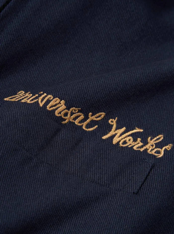 Jackets Men Universal Works Universal Works Windcheater In Navy Embroidered Works Twill