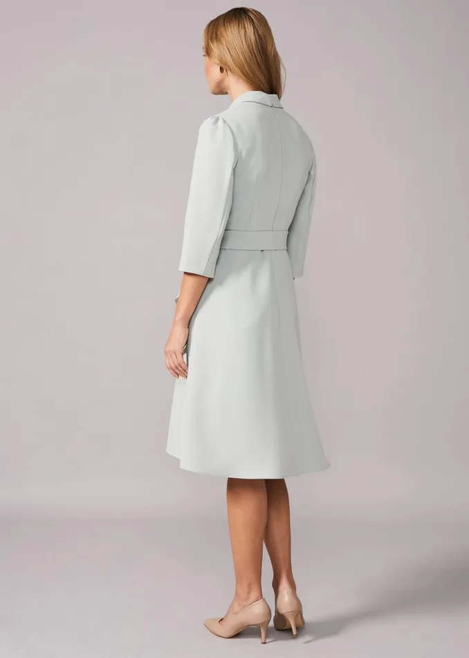 Jaiden Belted Flared Dress Eau De Nil Women Phase Eight Dresses
