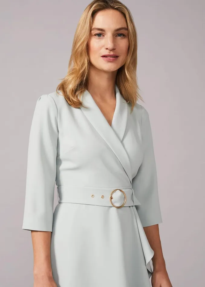 Jaiden Belted Flared Dress Eau De Nil Women Phase Eight Dresses