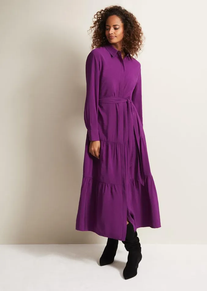 Jayden Purple Shirt Midaxi Dress Purple Women Phase Eight Dresses