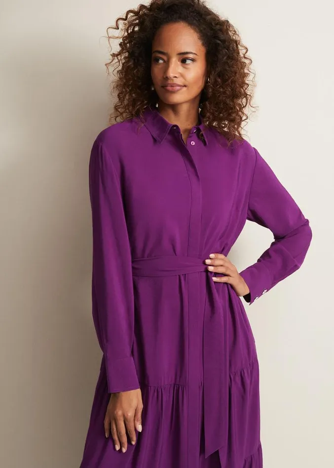 Jayden Purple Shirt Midaxi Dress Purple Women Phase Eight Dresses