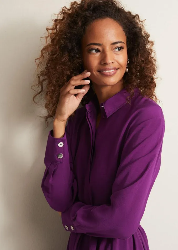 Jayden Purple Shirt Midaxi Dress Purple Women Phase Eight Dresses