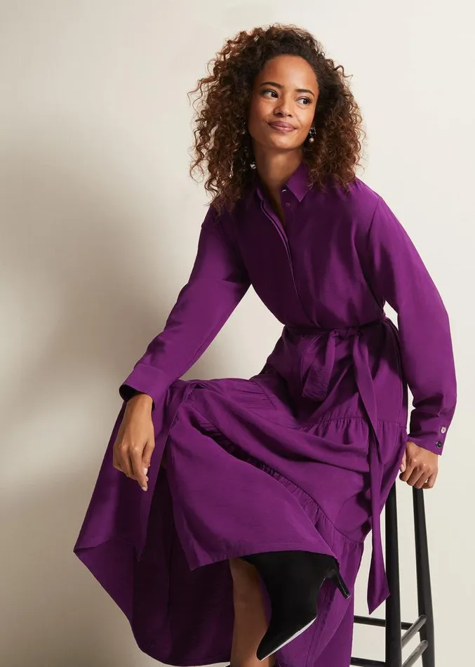 Jayden Purple Shirt Midaxi Dress Purple Women Phase Eight Dresses
