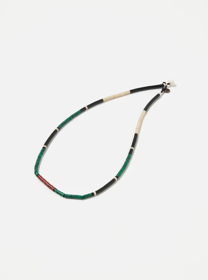 Jewellery Men Universal Works Mikia Necklace Heishi Beads In MalachiteJet
