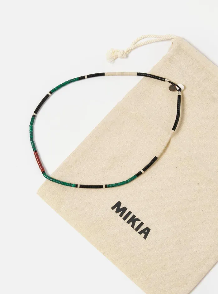Jewellery Men Universal Works Mikia Necklace Heishi Beads In MalachiteJet