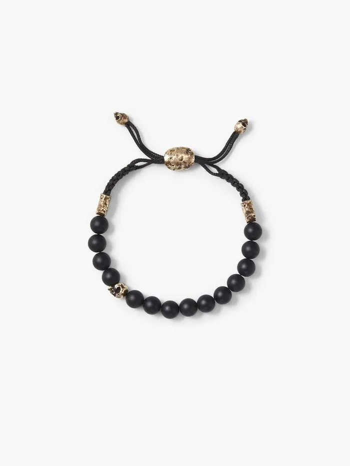 Jewelry Men John Varvatos 8MM BRASS SKULL WITH COLOR BEADS Black