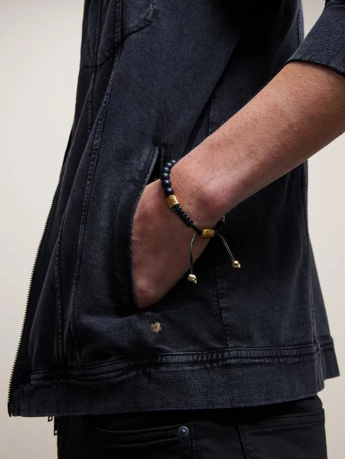 Jewelry Men John Varvatos 8MM BRASS SKULL WITH COLOR BEADS Black Jewelry Men John Varvatos 8MM BRASS SKULL WITH COLOR BEADS Black