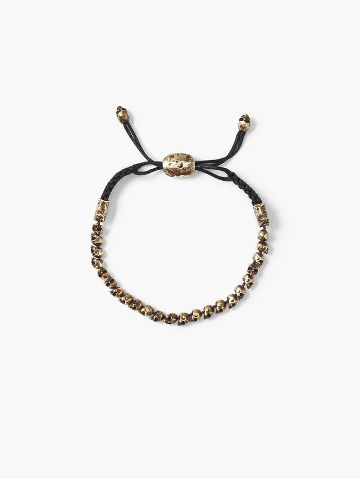 Jewelry Men John Varvatos BEADED BRASS SKULL BRACELET Brass