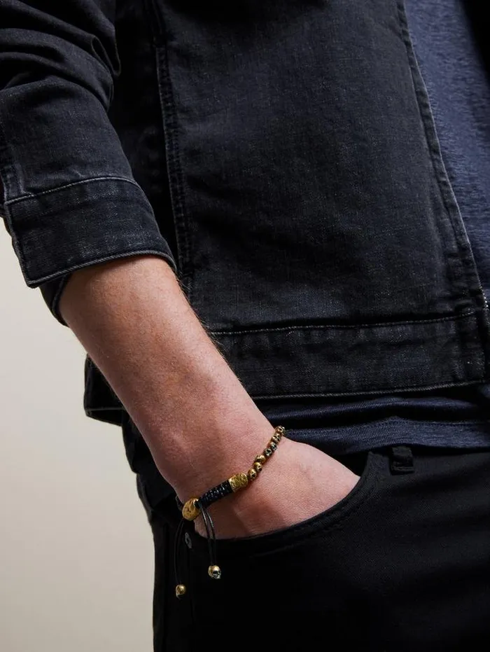 Jewelry Men John Varvatos BEADED BRASS SKULL BRACELET Brass Jewelry Men John Varvatos BEADED BRASS SKULL BRACELET Brass
