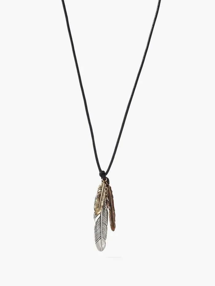 Jewelry Men John Varvatos FEATHER PENDANT NECKLACE Black