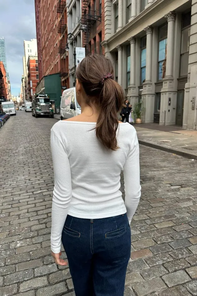 Josephine Top White Women Brandy Melville Tops