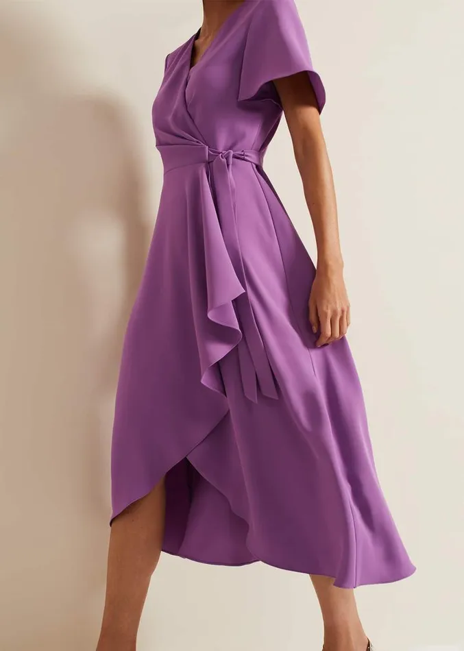 Julissa Frill Wrap Dress Purple Women Phase Eight Dresses