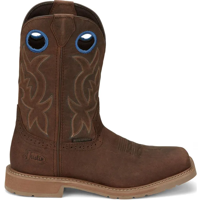 Justin Boots All Around 11034 Waterproof Work Boot Brown Men Work