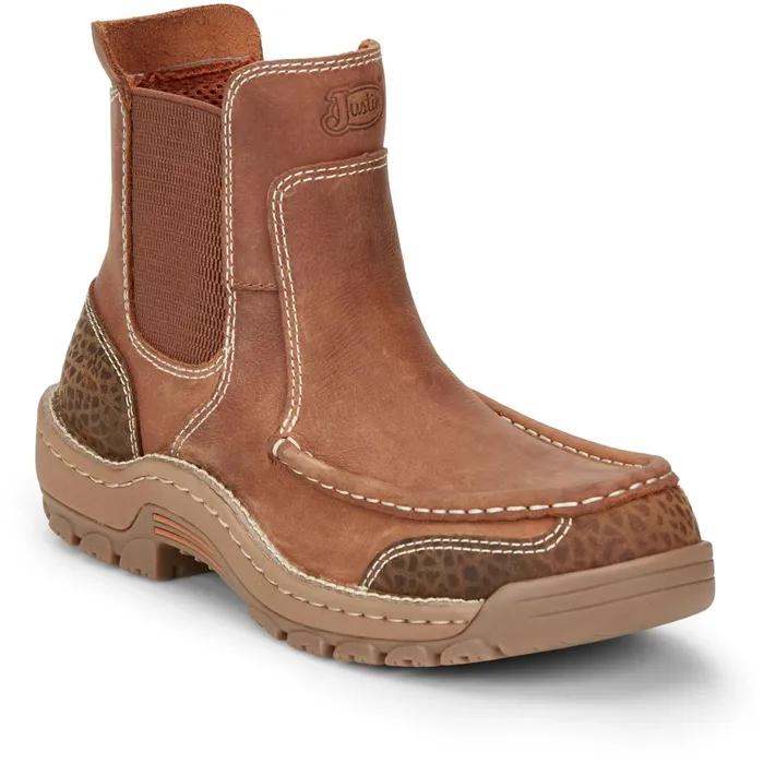 Justin Boots Channing 6034 PullOn Work Boot Barley Brown brown Men Casuals