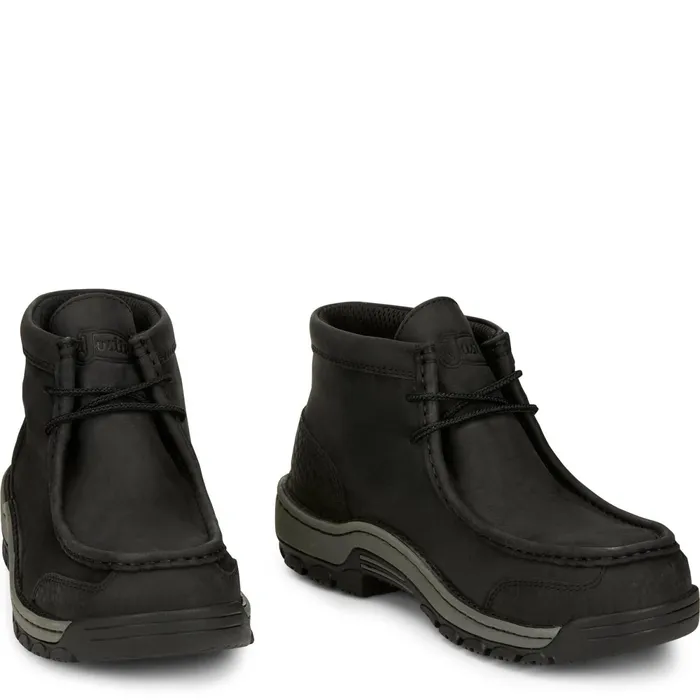 Justin Boots Crafton 4034 Alloy Mocc Toe Coal Black black Men Work