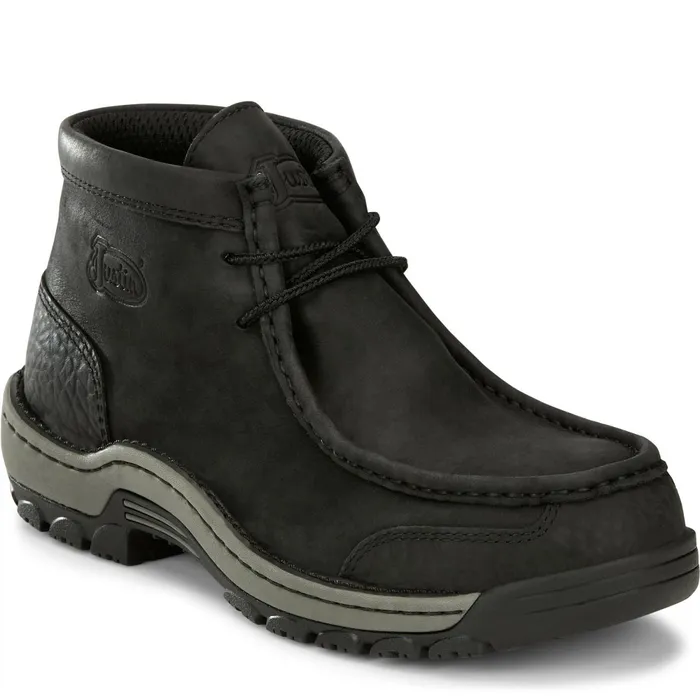 Justin Boots Crafton 4034 Alloy Mocc Toe Coal Black black Men Work