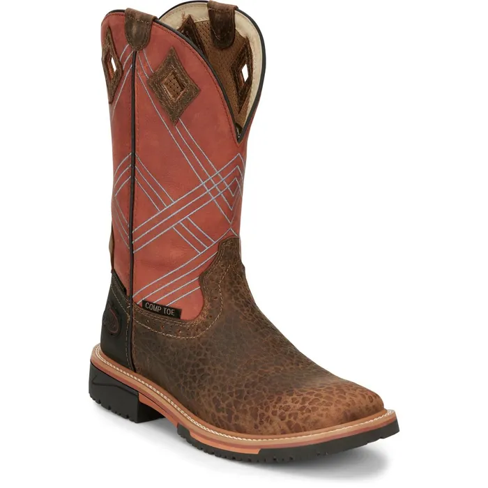 Justin Boots Dalhart 12034 Nano Composite Toe Waterproof Work Boot Brown Men Work