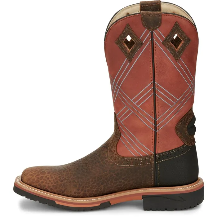 Justin Boots Dalhart 12034 Nano Composite Toe Waterproof Work Boot Brown Men Work