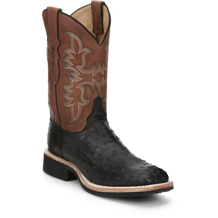 Justin Boots Drover 11034 PullOn Western Boot Black Men Western
