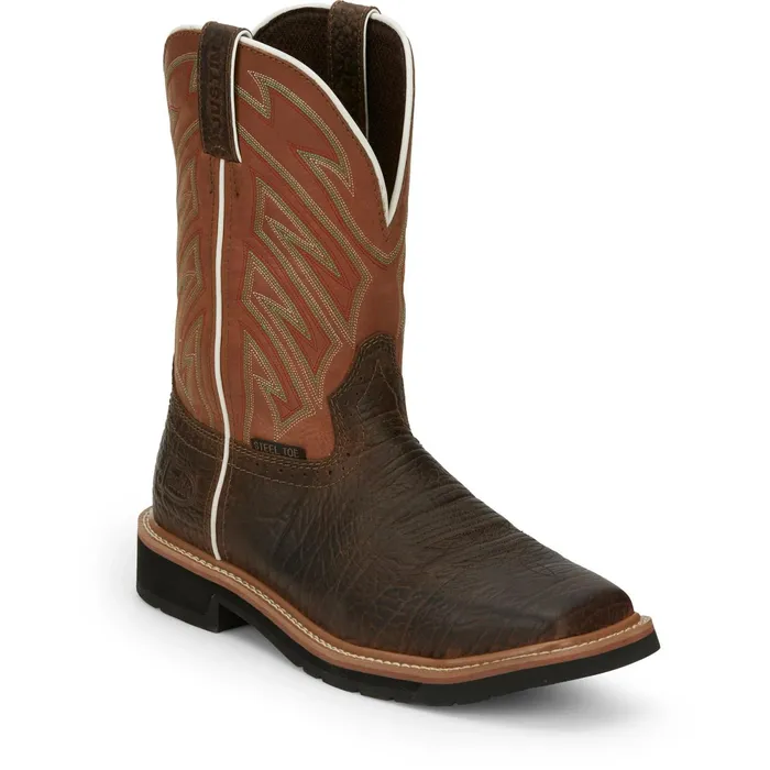 Justin Boots Electrician 11034 Steel Toe Work Boot Brown Men Work