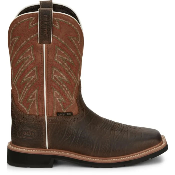 Justin Boots Electrician 11034 Steel Toe Work Boot Brown Men Work