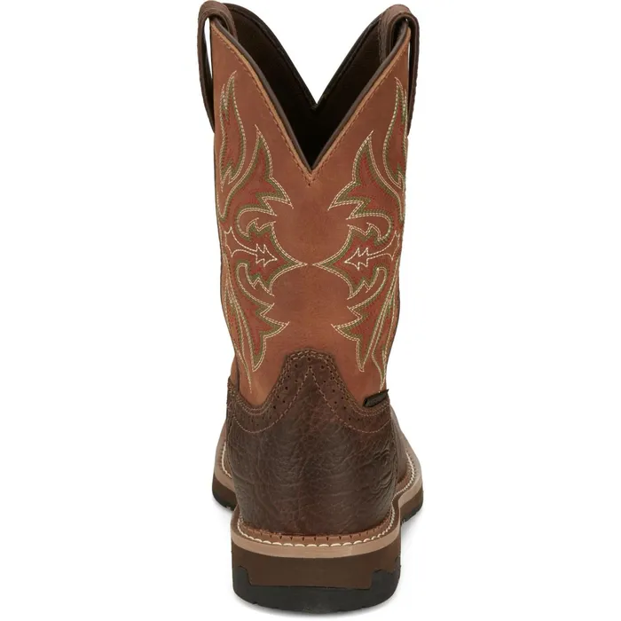 Justin Boots Flash 11034 Waterproof Steel Toe Work Boot Pecan brown Men Work