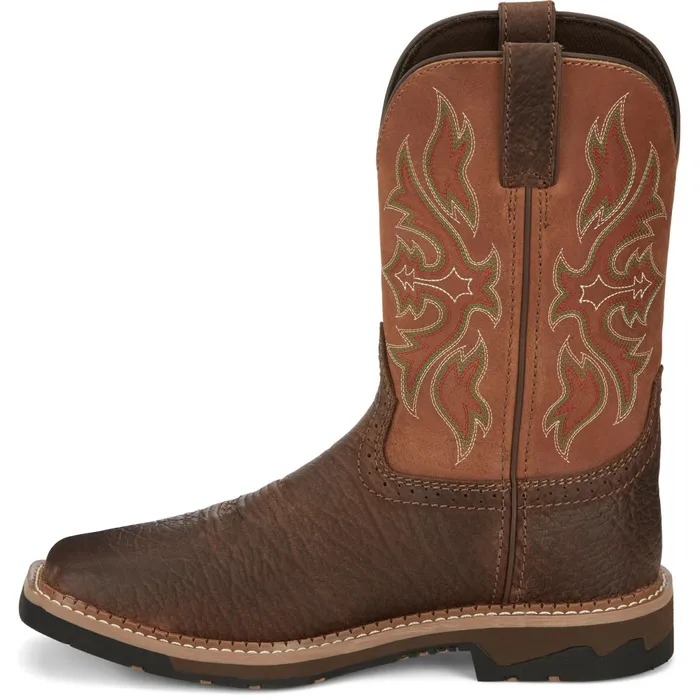 Justin Boots Flash 11034 Waterproof Steel Toe Work Boot Pecan brown Men Work
