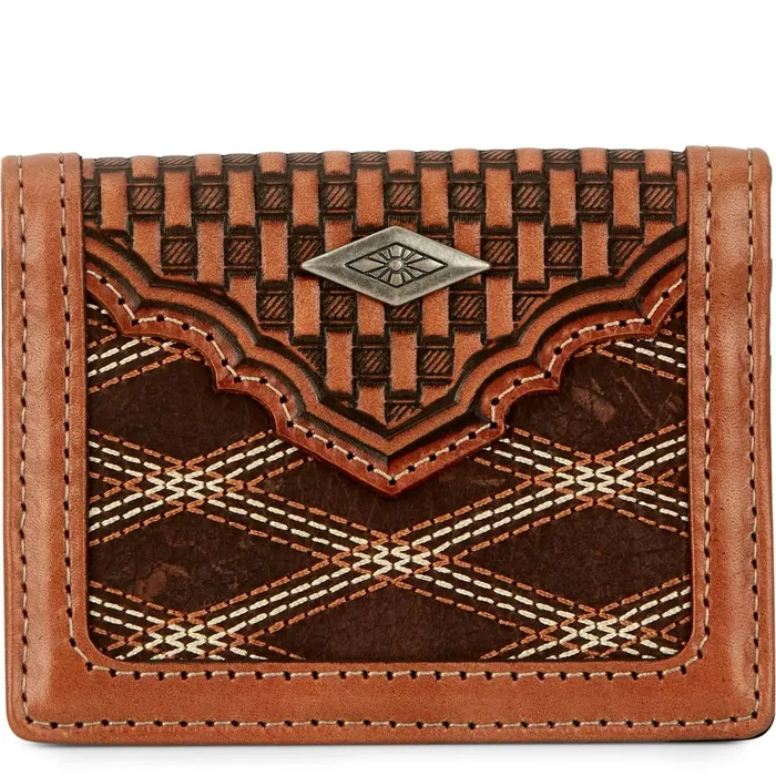 Justin Boots Front Pocket Card Wallet Brown 8211 Argyle brown Men Wallets