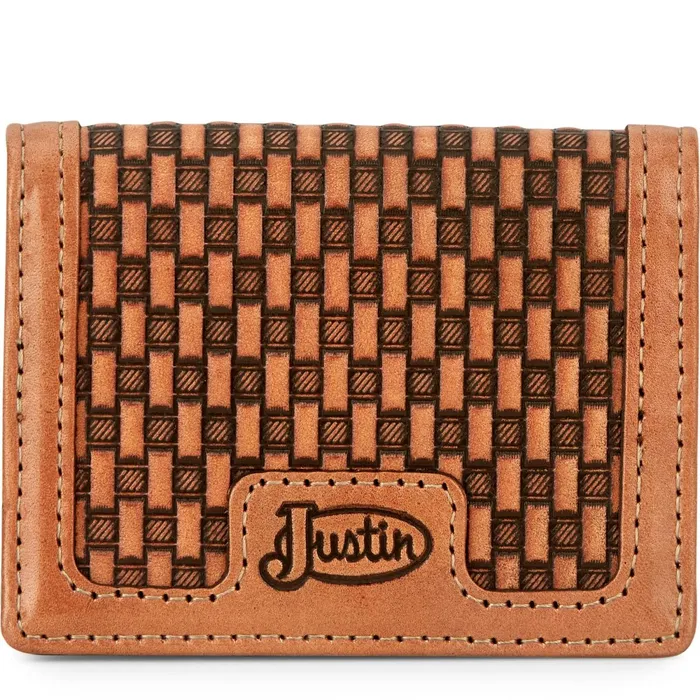 Justin Boots Front Pocket Card Wallet Brown 8211 Argyle brown Men Wallets