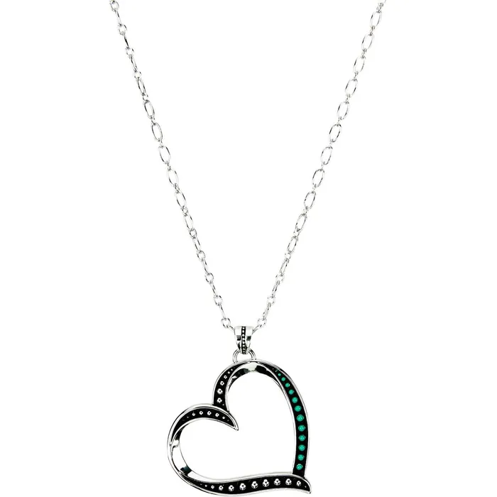 Justin Boots Justin Heart Necklace Silver grey Women Jewelry