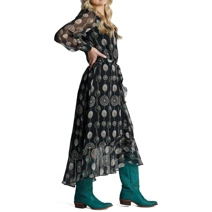 Justin Boots Justin Wrap Maxi Dress Black Women Dresses and Skirts