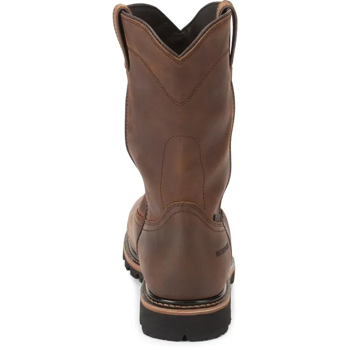 Justin Boots Pulley 10034 Composite Toe Waterproof Work Boot Brown Men Work