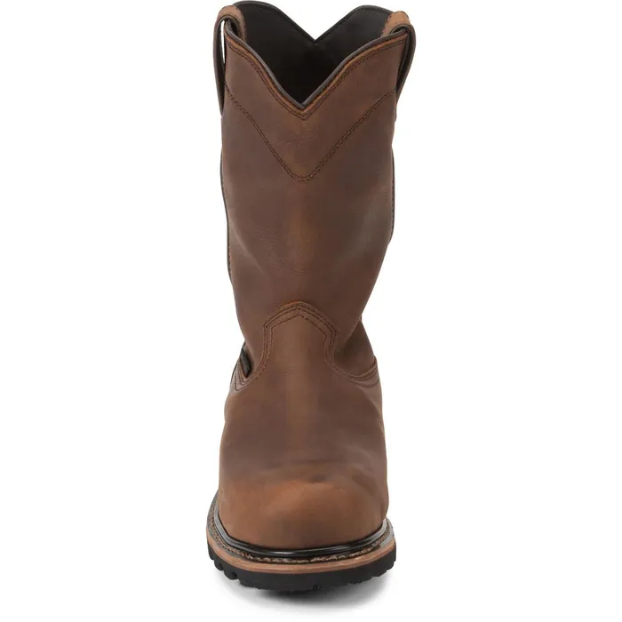 Justin Boots Pulley 10034 Composite Toe Waterproof Work Boot Brown Men Work