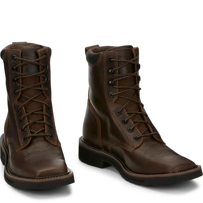 Justin Boots Pulley 8034 LaceUp Work Boot Aged Brown brown Men Work