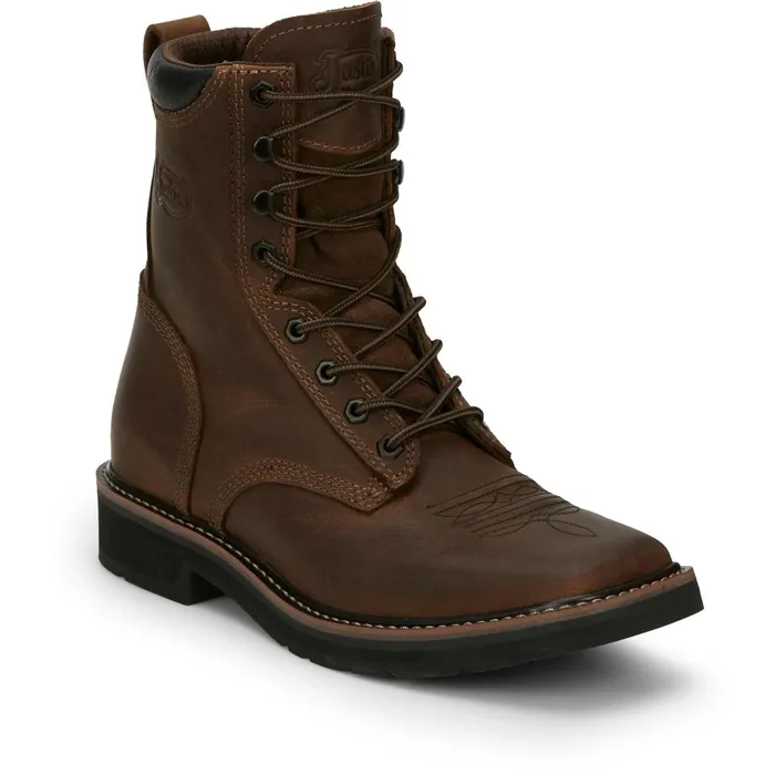 Justin Boots Pulley 8034 LaceUp Work Boot Aged Brown brown Men Work