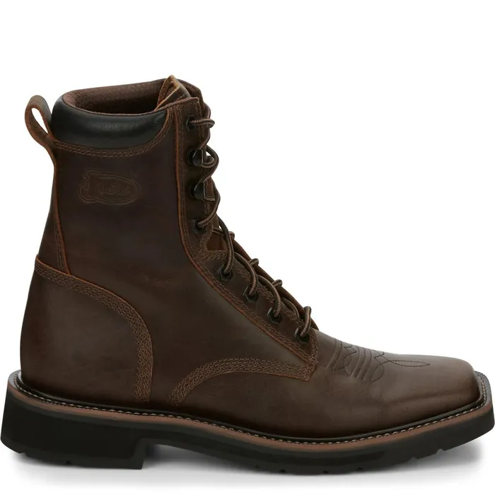 Justin Boots Pulley 8034 LaceUp Work Boot Aged Brown brown Men Work