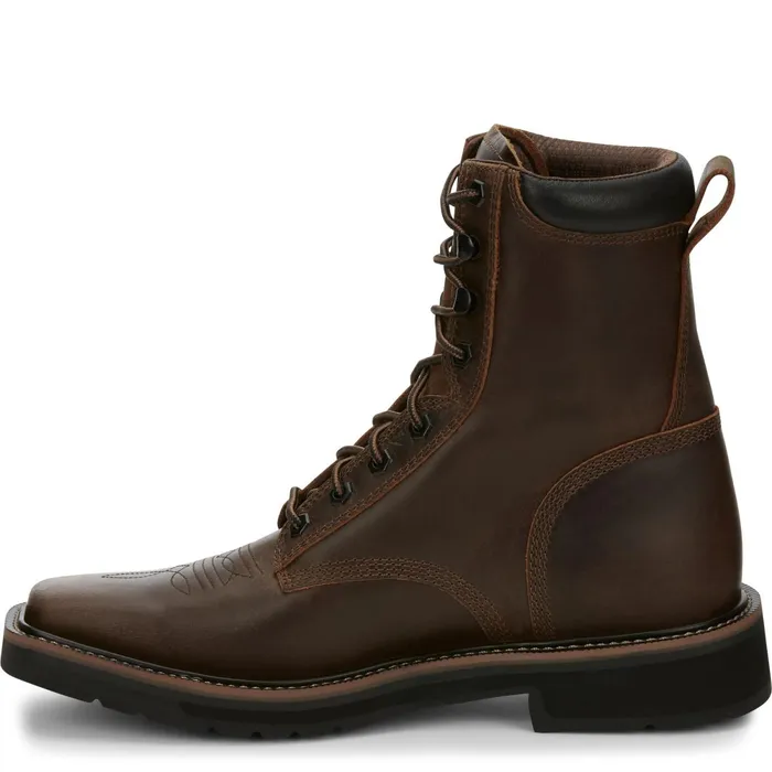 Justin Boots Pulley 8034 LaceUp Work Boot Aged Brown brown Men Work