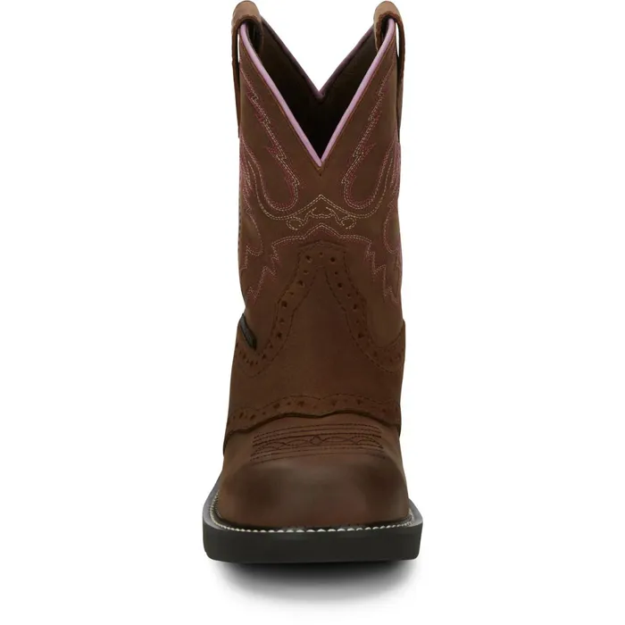 Justin Boots Wanette 8034 Steel Toe Waterproof Work Boot Aged Bark brown Women Work