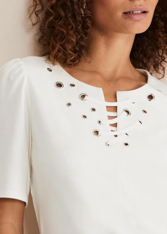 Kailee Eyelet Top Ivory Women Phase Eight Tops and TShirts
