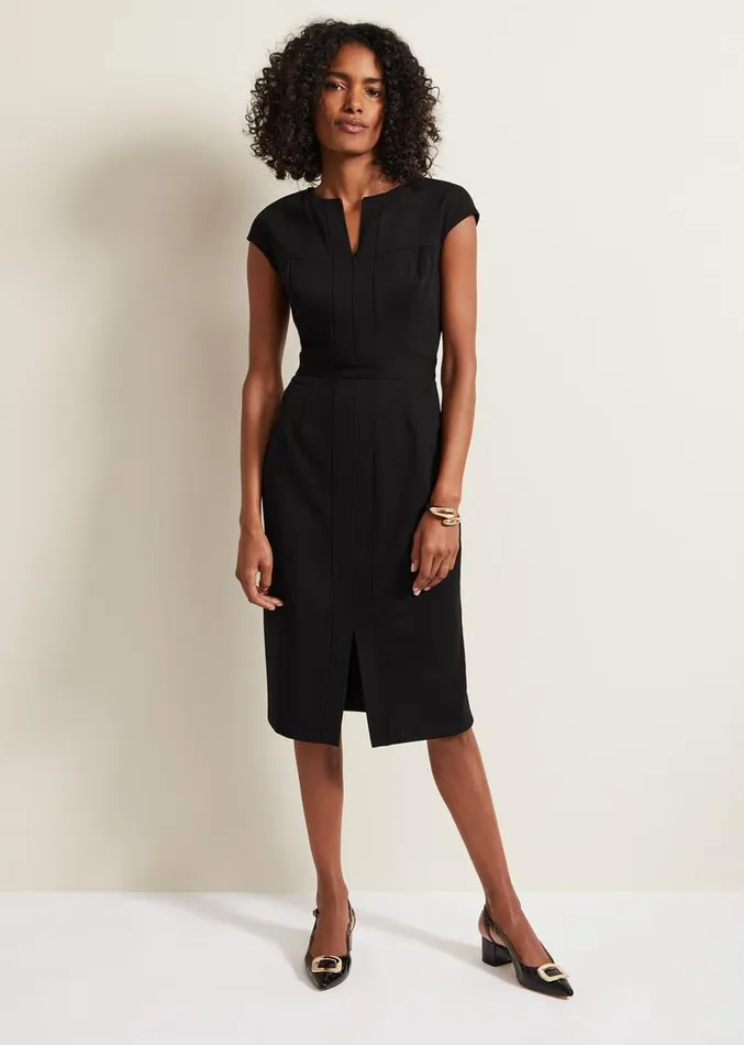 Karmie Black Ponte Bodycon Midi Dress Black Women Phase Eight Dresses