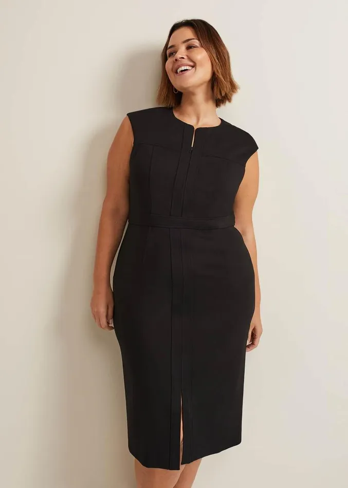 Karmie Black Ponte Bodycon Midi Dress Black Women Phase Eight Dresses