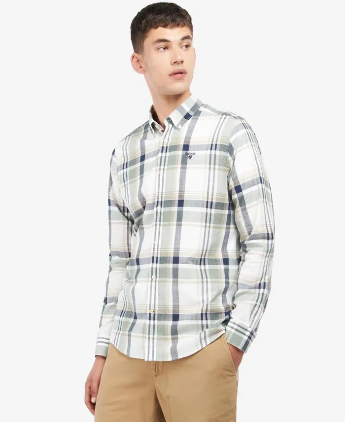 Kidd Tailored ShortSleeved Shirt Olive Men Barbour Shirts