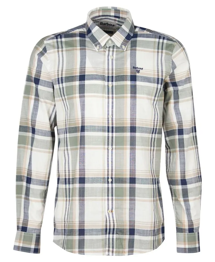 Kidd Tailored ShortSleeved Shirt Olive Men Barbour Shirts